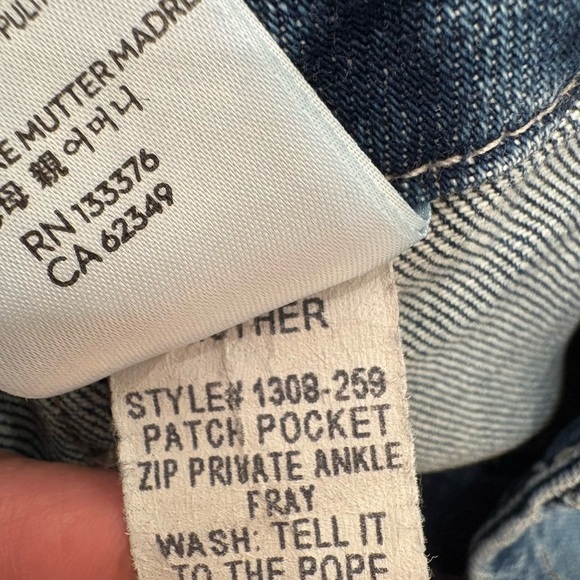 Mother Superior The Private Zip Pocket Ankle Fray Jeans Tell It to the Pope 26 - Picture 9 of 14